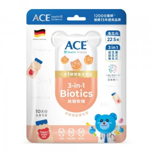 【ACE】Health Science 無糖3合1益生菌軟糖 (20g / 乳酸飲料口味10顆入)