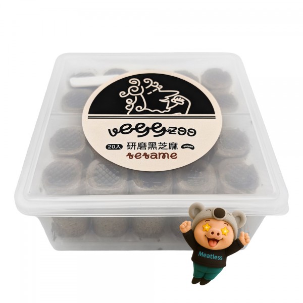 【veggzoo】未來樂園 蛋捲不加蛋 植物蛋捲 純素蛋捲 (研磨黑芝麻盒裝/20入/120g) <全素>