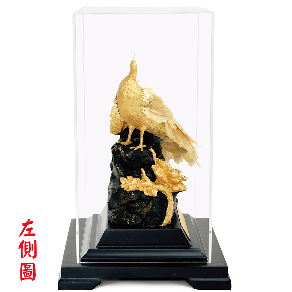 招財純金箔禮品~~雞鳳凰【天賜良緣鳳凰于飛富貴吉祥】小櫥窗:開運陶源