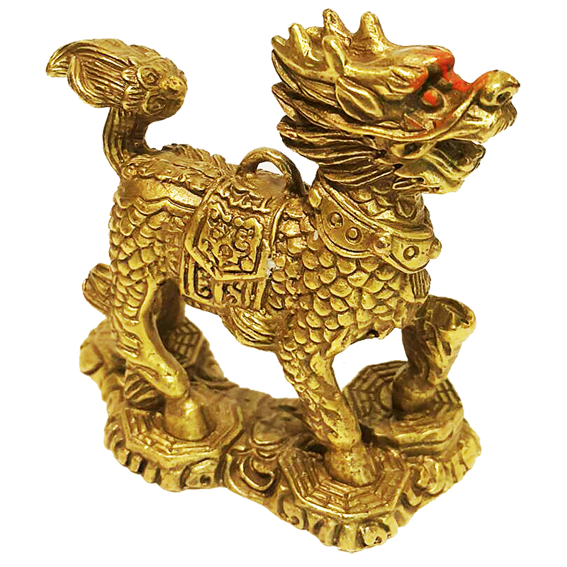 麒麟踩八卦銅製:開運陶源