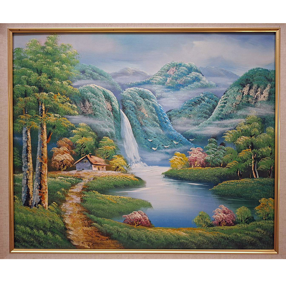 開運化煞【*山水畫*山水圖】手繪原作油畫單一件81x71cm:開運陶源