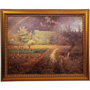 驚豔米勒 田園之美【春天】山水畫 山水圖 風景畫..羅浮宮版76x62cm