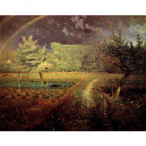 米勒 【牧羊女】 圖紙 海報--法國奧塞美術館名作 複製畫 圖畫