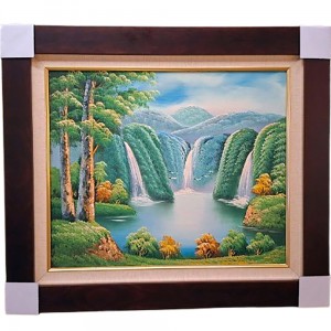 開運化煞【福祿壽*山水畫*山水圖】手繪原作油畫 單一件 81x71cm