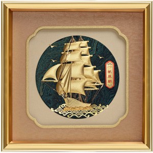 金箔畫 純金 豐年系列【一帆風順 船】...30x30cm