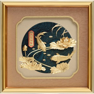 金箔畫 純金 豐年系列【連年有餘】...30x30cm