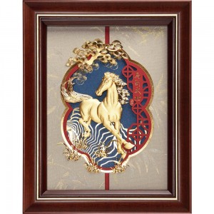 純金馬 金箔畫系列~【馬到成功】....25 x32 cm