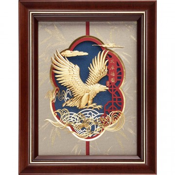 純金 金箔畫 博雅系列~【大展鴻圖】....26 x33 cm