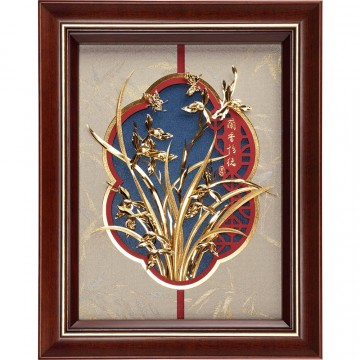 純金 金箔畫 博雅系列~【蘭香怡德】....26 x33 cm