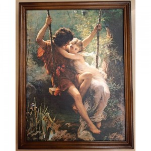 [大]直幅～原木鑰匙盒壁飾...【Spring春之戀】春天 春光 Spring, Springtime春之戀 奧古斯特Pierre Auguste Cot 紐約大都會博物館
