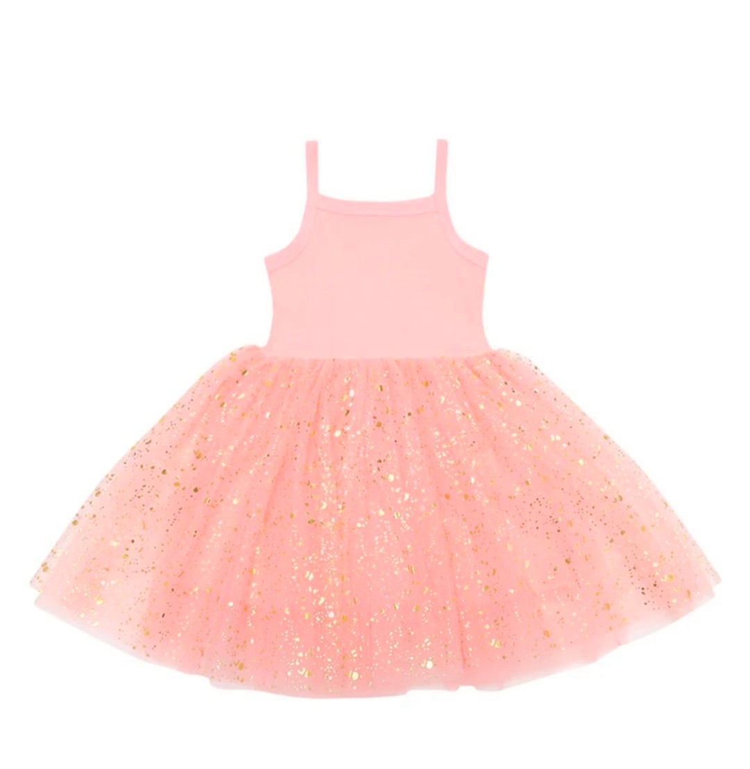 英國 Bob & Blossom 珊瑚粉金蔥芭蕾連身裙