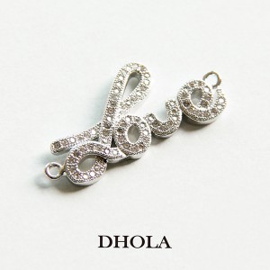 4*8MM鑲鑽方形圓點兩排鑽大孔珠