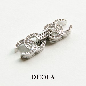 29*10MM鑲鑽雙C圓錶帶扣