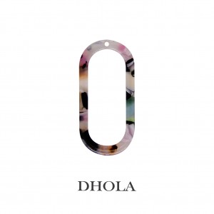 【多色】單洞捲邊暈染菱形樹脂片