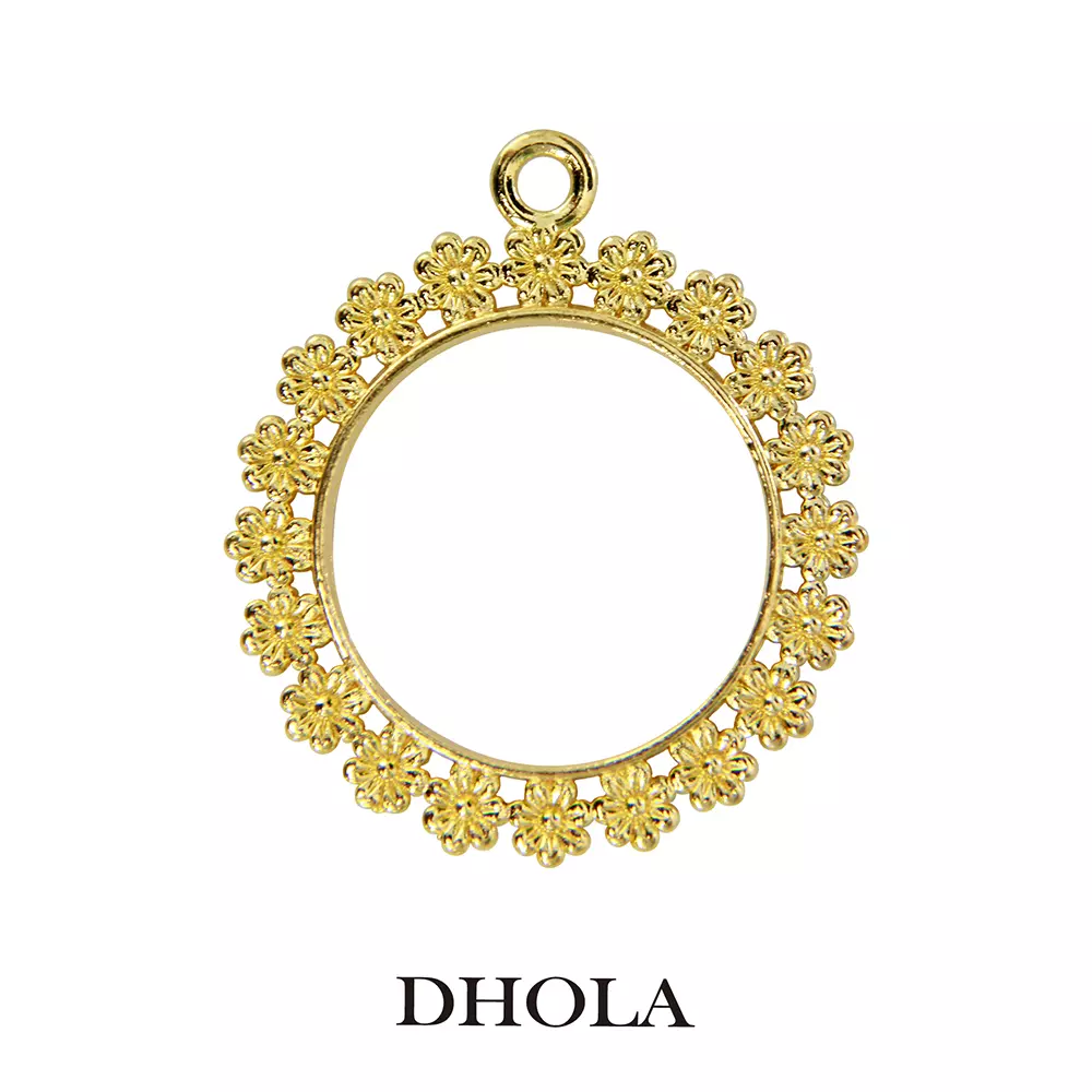 單耳花朵圓形邊框