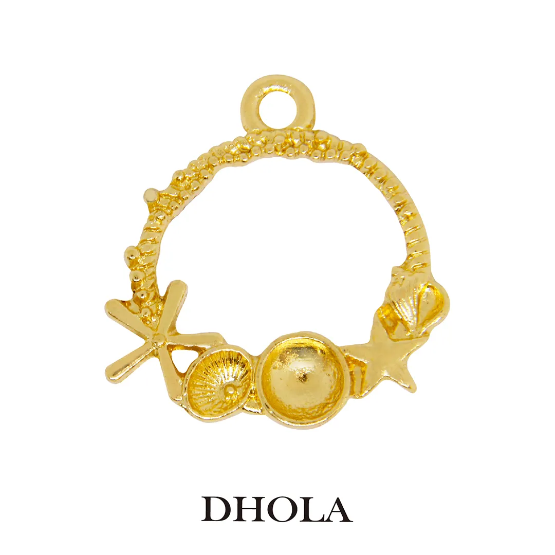 單耳海星貝殼圓邊框