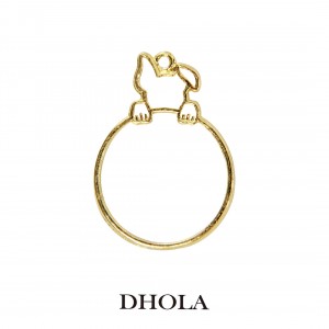 單耳星星尾巴瞭望貓圓形邊框