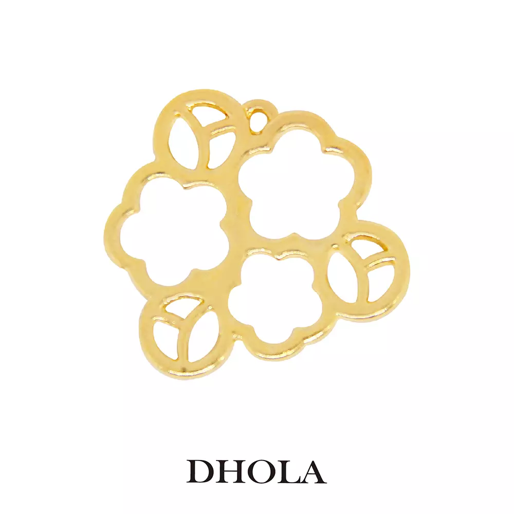 單耳垂墜五瓣花邊框