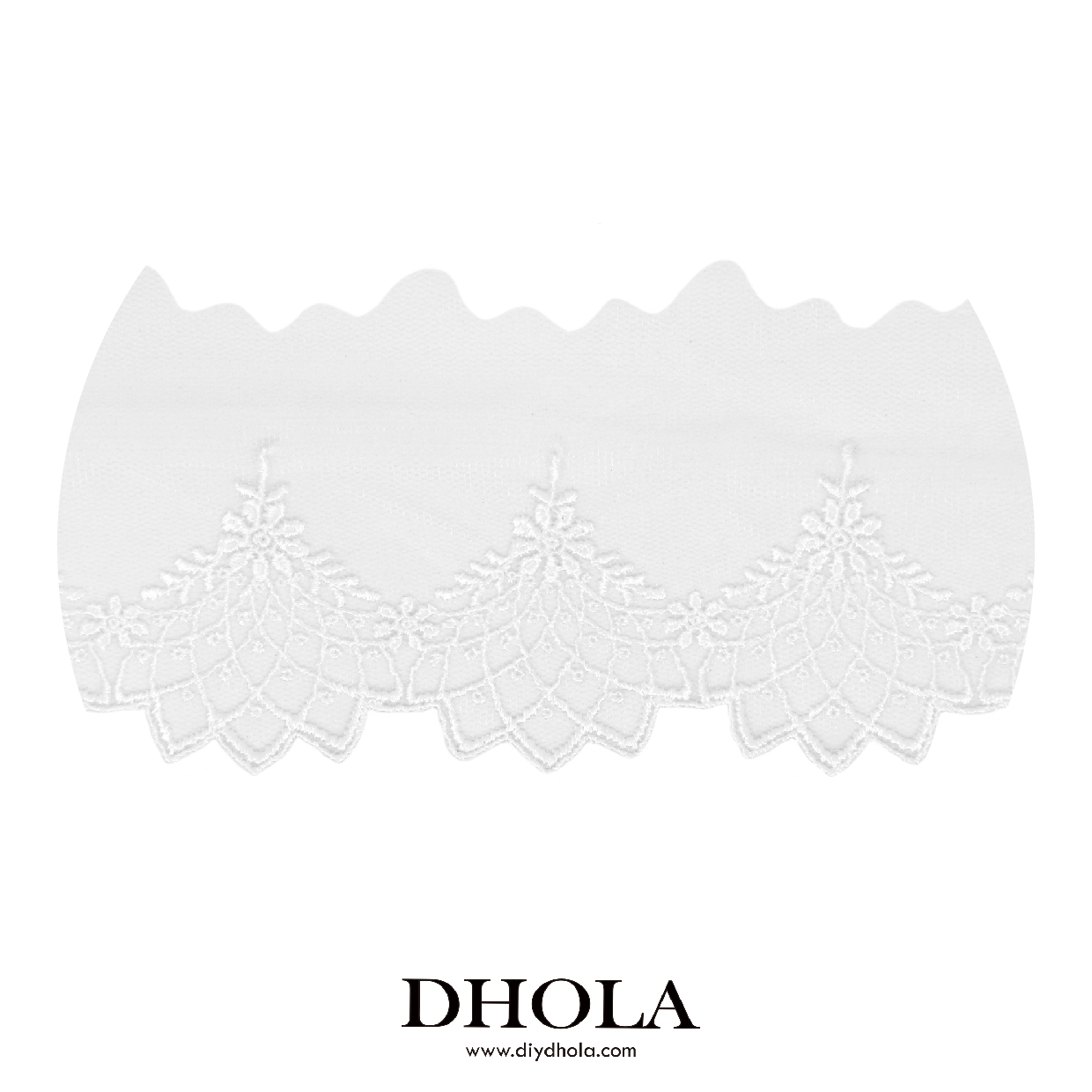 捧花圓點網格蕾絲