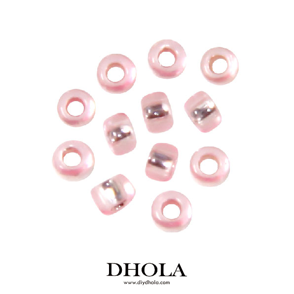 【內銀外桃粉】日本東寶15/0玻璃珠