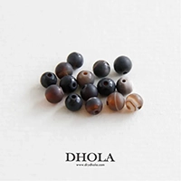 磨砂條紋瑪瑙圓孔珠