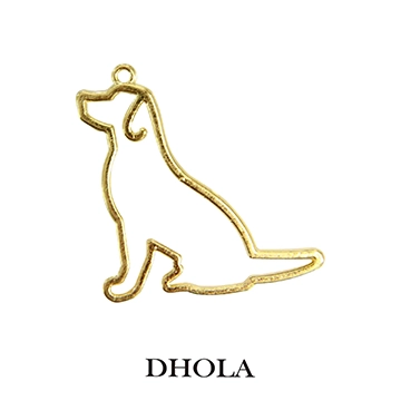 單耳側邊坐式小狗邊框