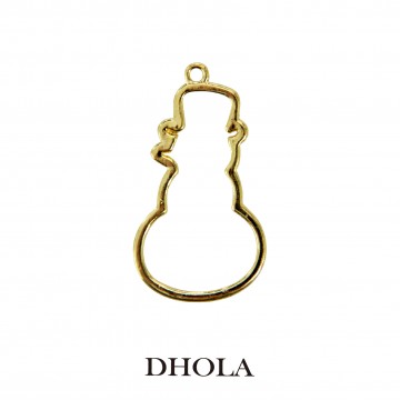 單耳戴帽雪人邊框