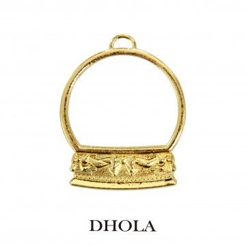 單耳蝴蝶結水晶球邊框