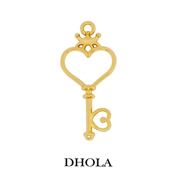 單耳雙心鑰匙邊框