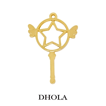 單耳展翅五角星魔法棒邊框