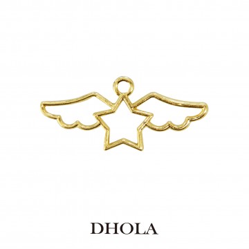 單耳五角星翅膀邊框