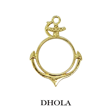 單耳船錨圓形邊框