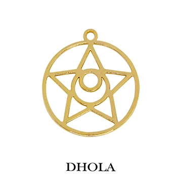 單耳彎月星星圓形邊框