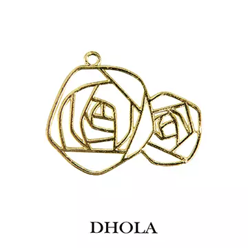 單耳雙玫瑰球邊框