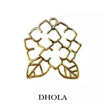 單耳雙葉繡球花邊框