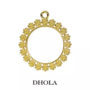 單耳花朵圓形邊框