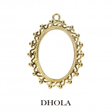 單耳圓點花邊橢圓邊框