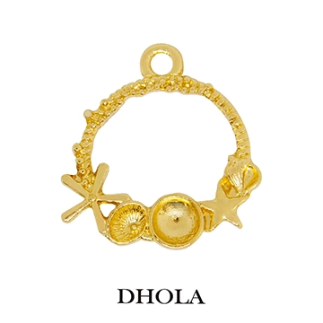 單耳海星貝殼圓邊框