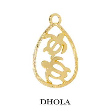 單耳雙海龜水滴邊框