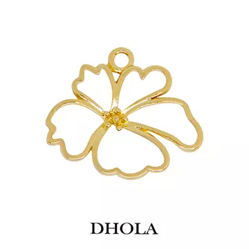 單耳垂墜五瓣花邊框