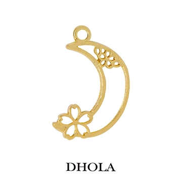 單耳五瓣花月亮邊框