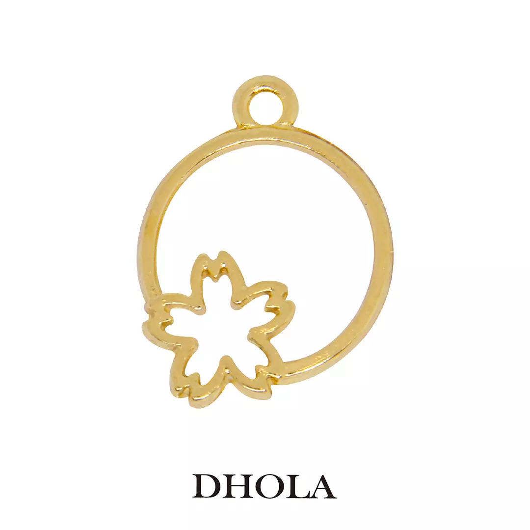 單耳下五瓣花圓邊框