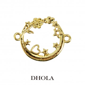 雙耳月亮花心星圓邊框