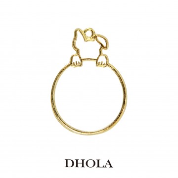 單耳折耳狗圓邊框