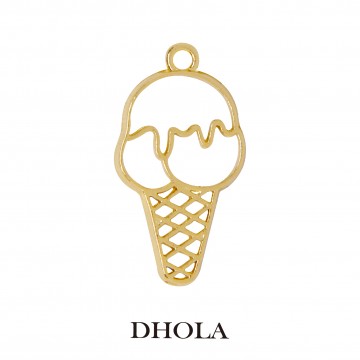 單耳單球冰淇淋甜筒邊框