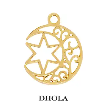 單耳六芒星藤蔓月亮邊框