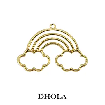 單耳彩虹雲朵邊框