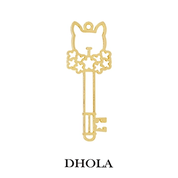 單耳花脖圍貓咪鑰匙邊框