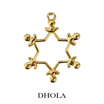 單耳六爪雪花邊框