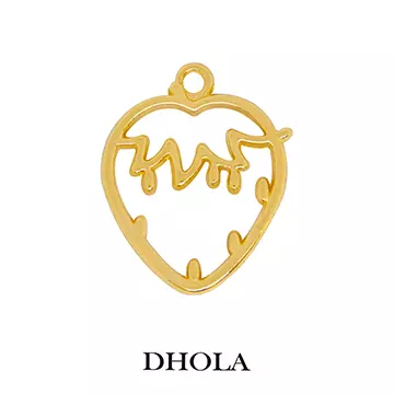 單耳心形點點草莓邊框